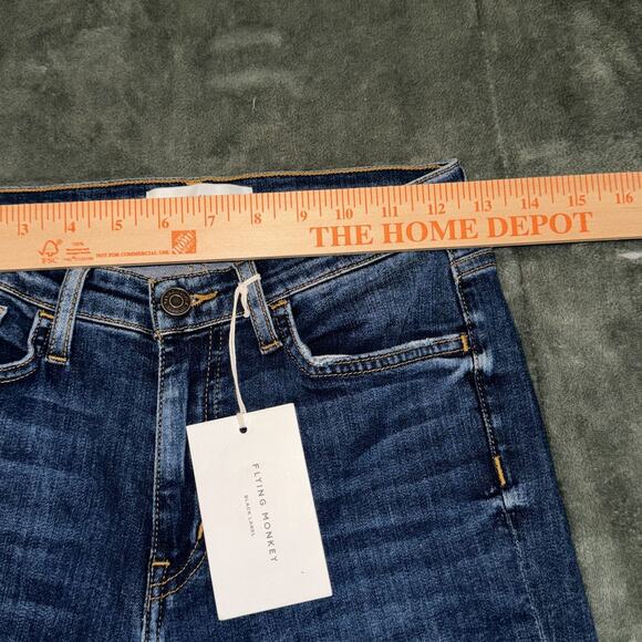 Flying Monkey Dark Blue Cropped Jeans - Picture 5 of 8